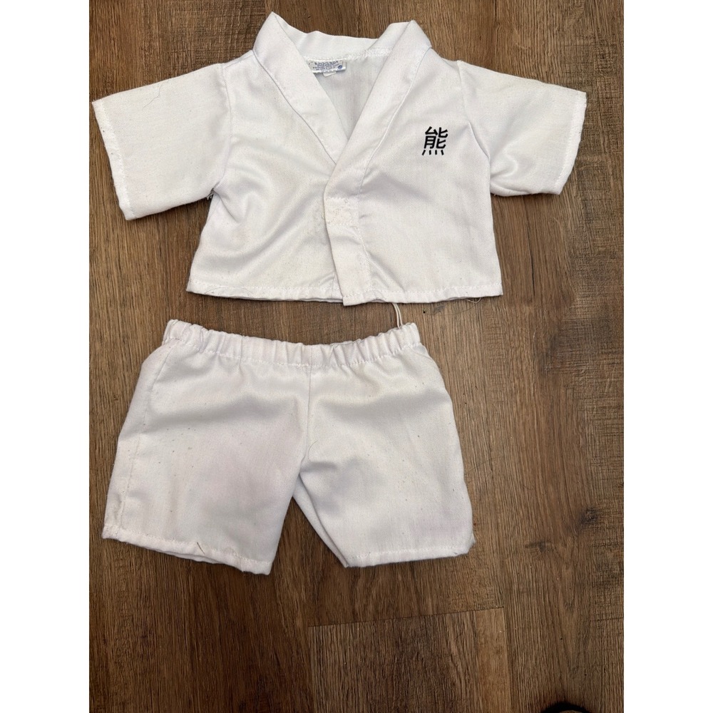 Build-A-Bear Workshop White Martial Arts Karate Gi Uniform 2pc Set Kanji Plush